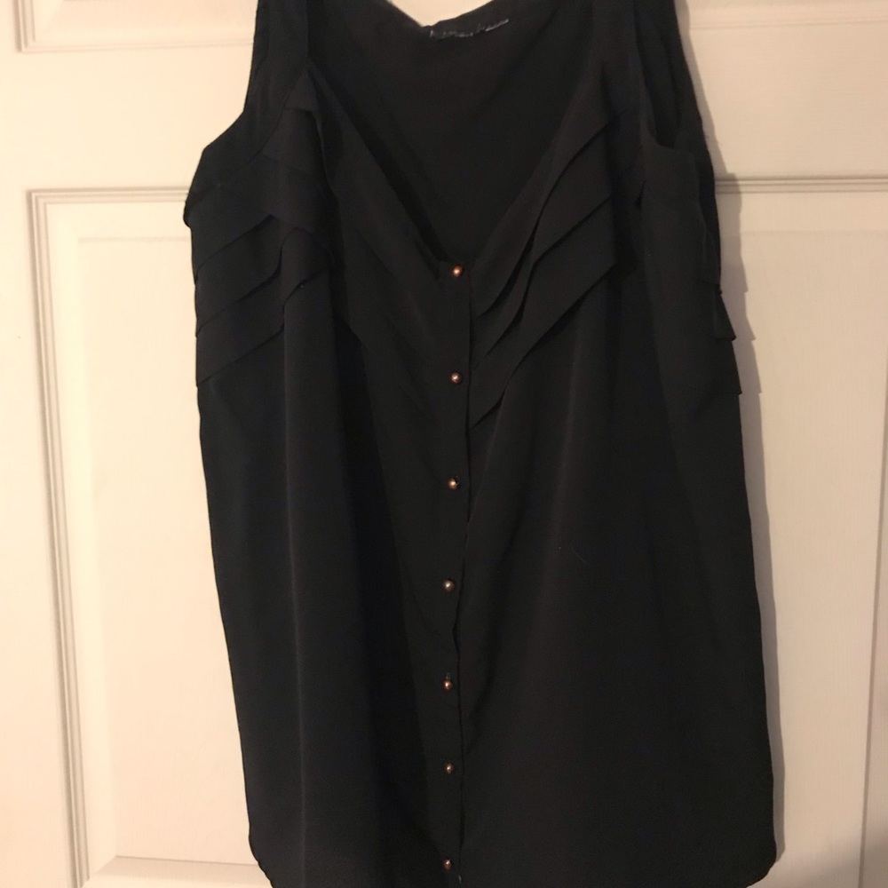Black top with brass buttons